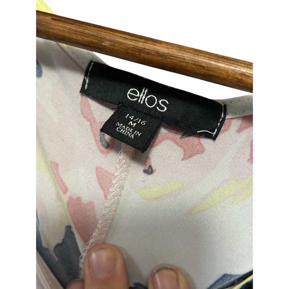 Elos Women's Floral Print Sleeveless Maxi Dress White Pink Blue Yellow Size M - Picture 3 of 5